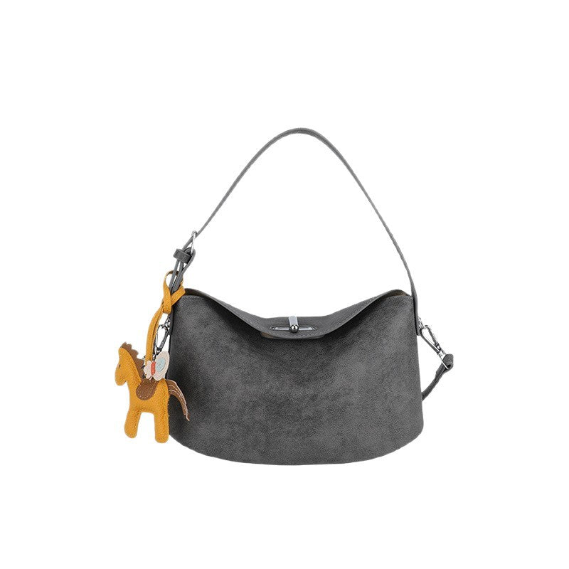 Elegant Soft-Suede Shoulder Bag Bowlift