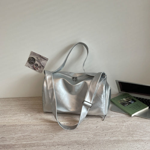 Sleek Metallic Travel Duffle