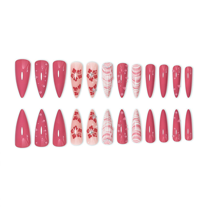 Premium Floral Stiletto Nail Enhancements Bowlift