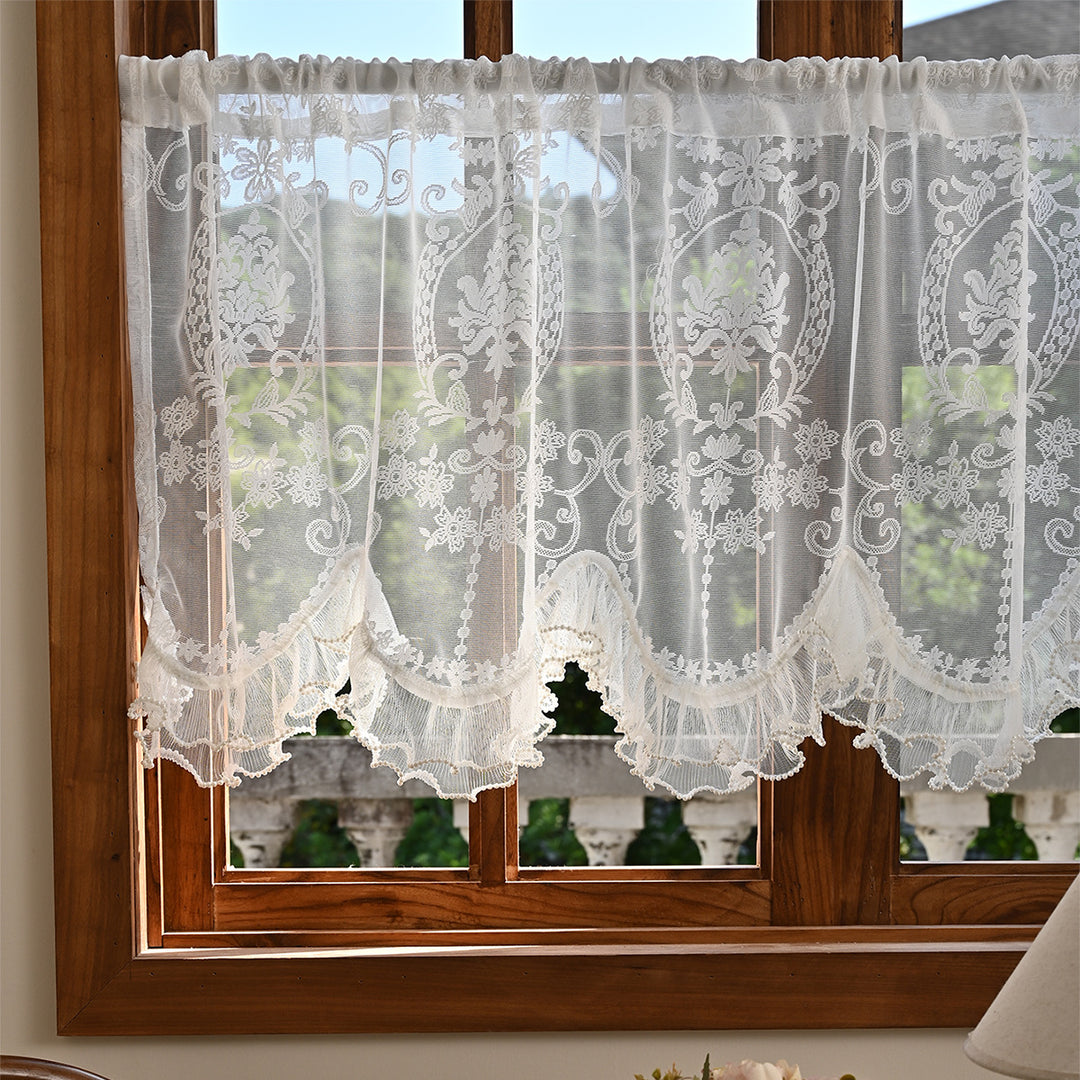 Elegant Sheer Lace Window Curtain