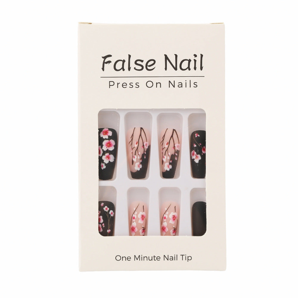 Artificial nails with timeless cherry blossom designs Bowlift