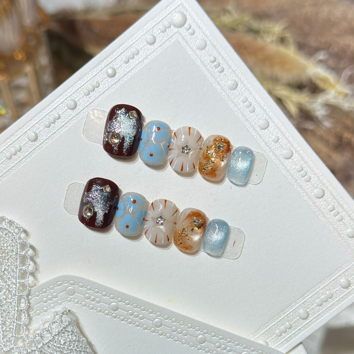 Stylish Glitter Press-On Nail Set Bowlift