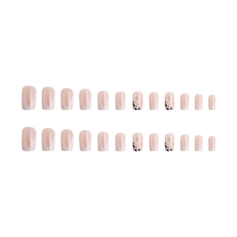 Artificial nails with elegant French design and glitter details Bowlift