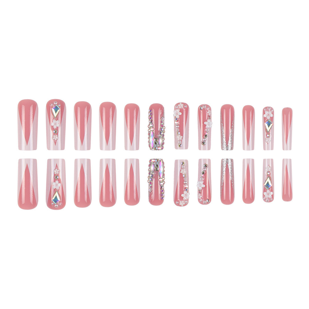 Decorative Floral Embellished Press-On Nails Bowlift
