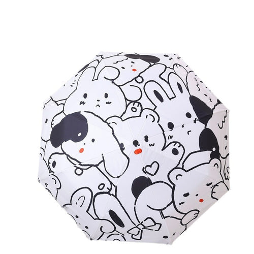 Women's creative folding umbrella with colorful designs Bowlift