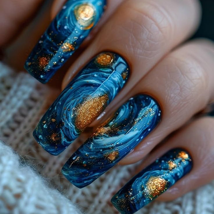 Creative Nail Art Set with Galactic Design Bowlift