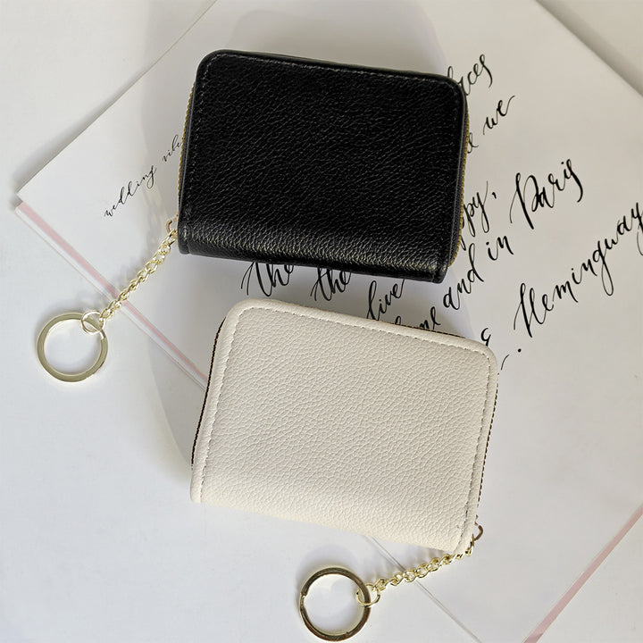 Compact Zippered Leather Wallet