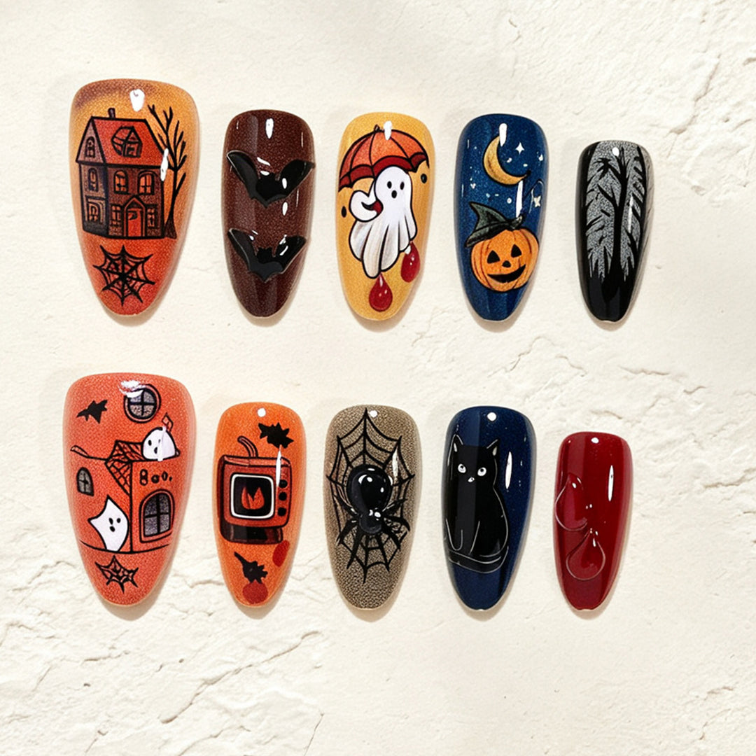 Halloween-Themed Nail Art Design Bowlift