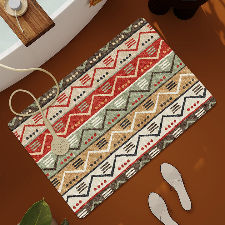 Geometric Patterned Bathroom Mat Bowlift