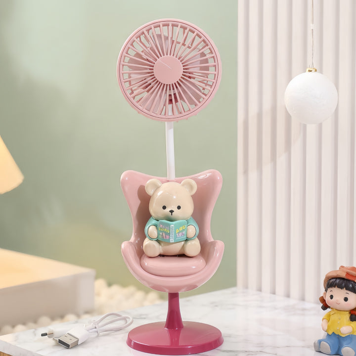 Ladies creative table fan with fun bear design Bowlift