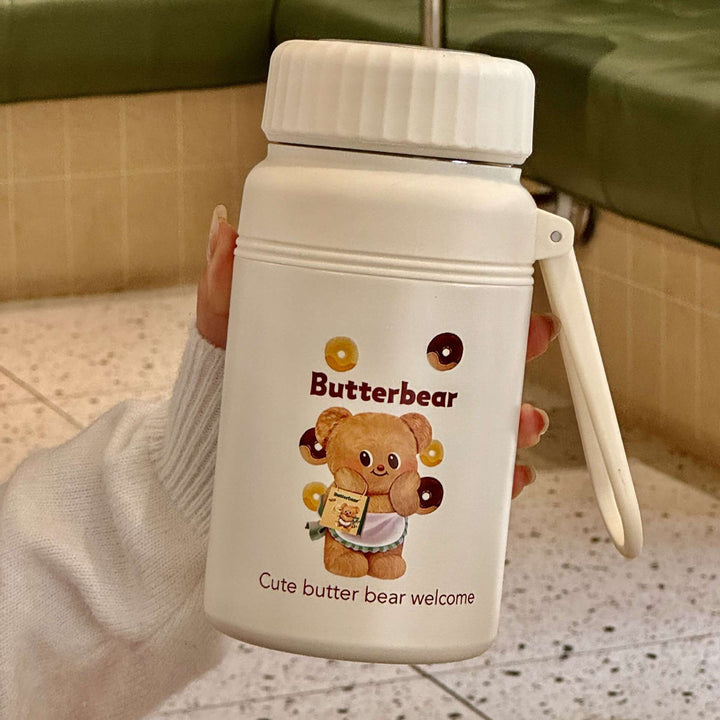 Women Insulated Drinking Bottle with Practical Carrying Handle and Cute Animal Design Bowlift