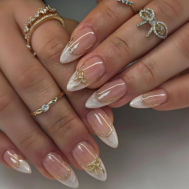 Acrylic nail set with luxurious tips and glamorous accents Bowlift