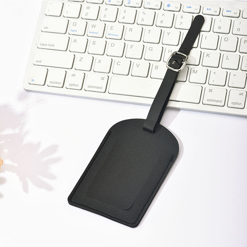 premium PU leather luggage tag with adjustable buckle strap Bowlift