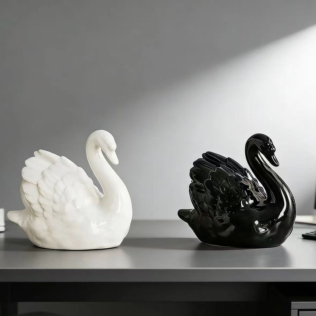 Elegant ceramic swan figure Bowlift