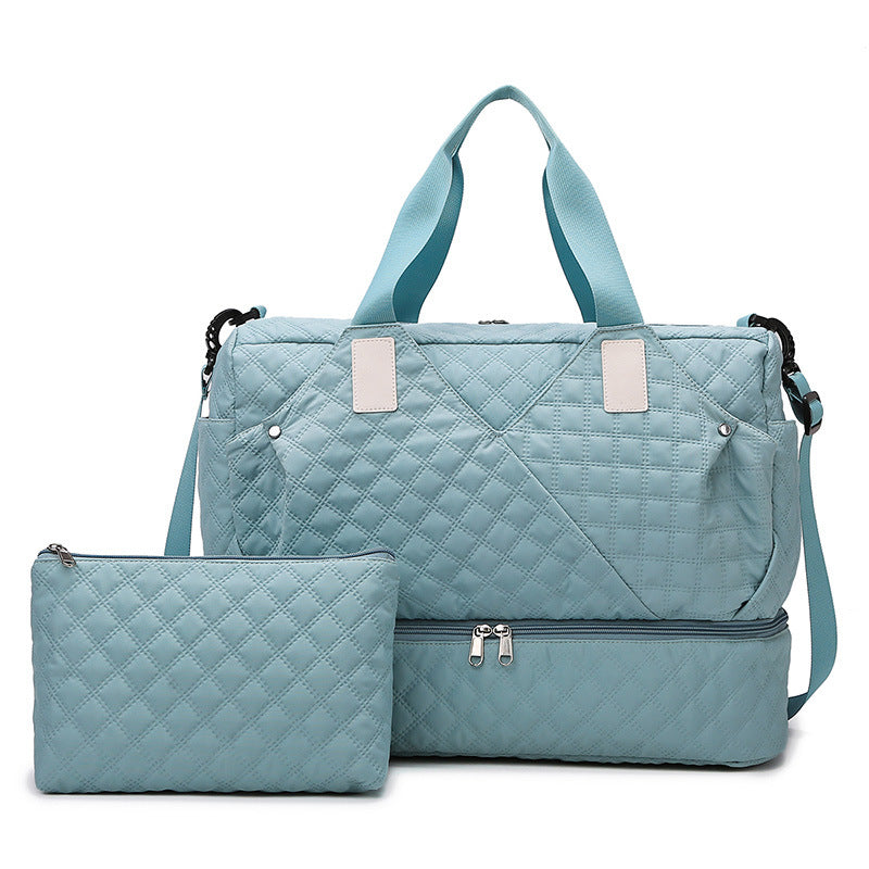 Quilted Multitasking Travel Duffle Bag Bowlift