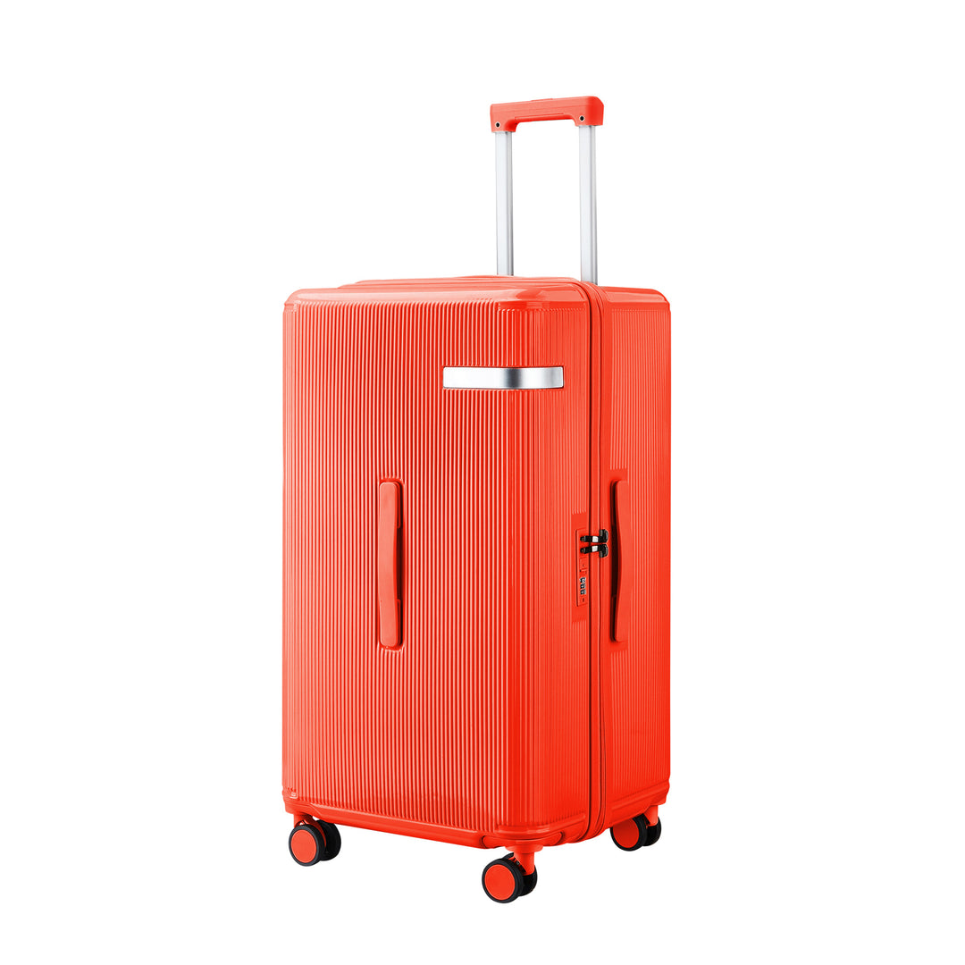 Ridged Hard Shell Rolling Carry-On Suitcase