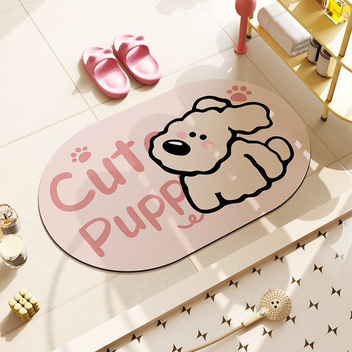 Cat-Themed Plush Bath Mat
