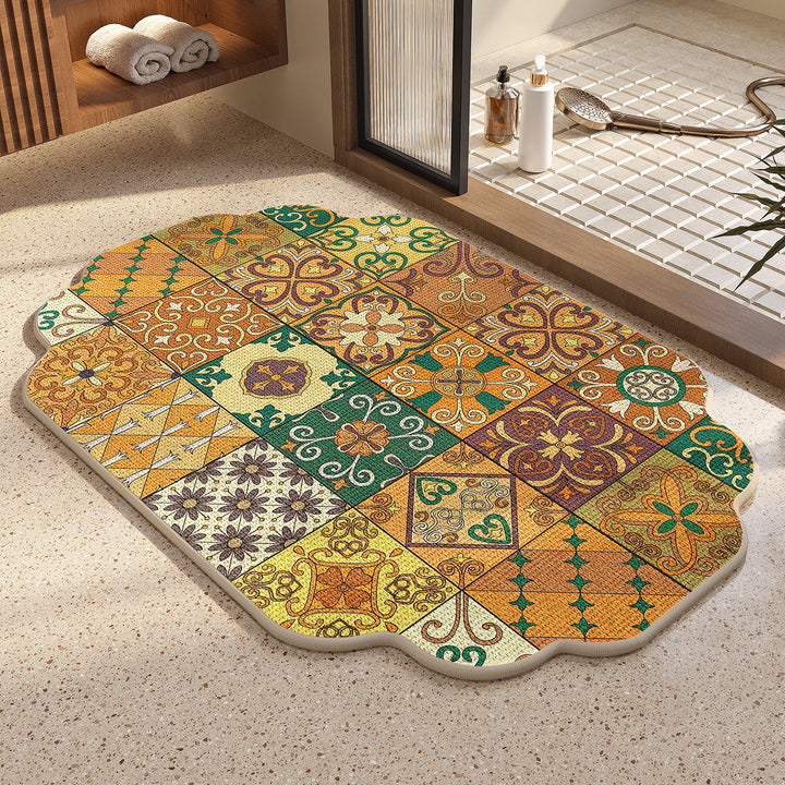 Vintage-inspired Pattern Bath Mat