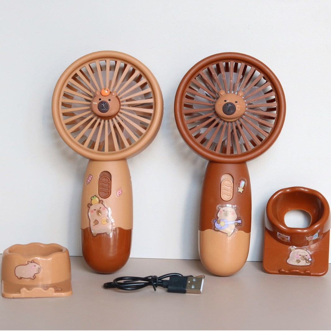 Unisex Handheld Fan with Animal Design and Customizable Stickers Bowlift