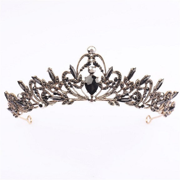 Ladies Elegant Hair Crown with Filigree Crystal Decorations Bowlift