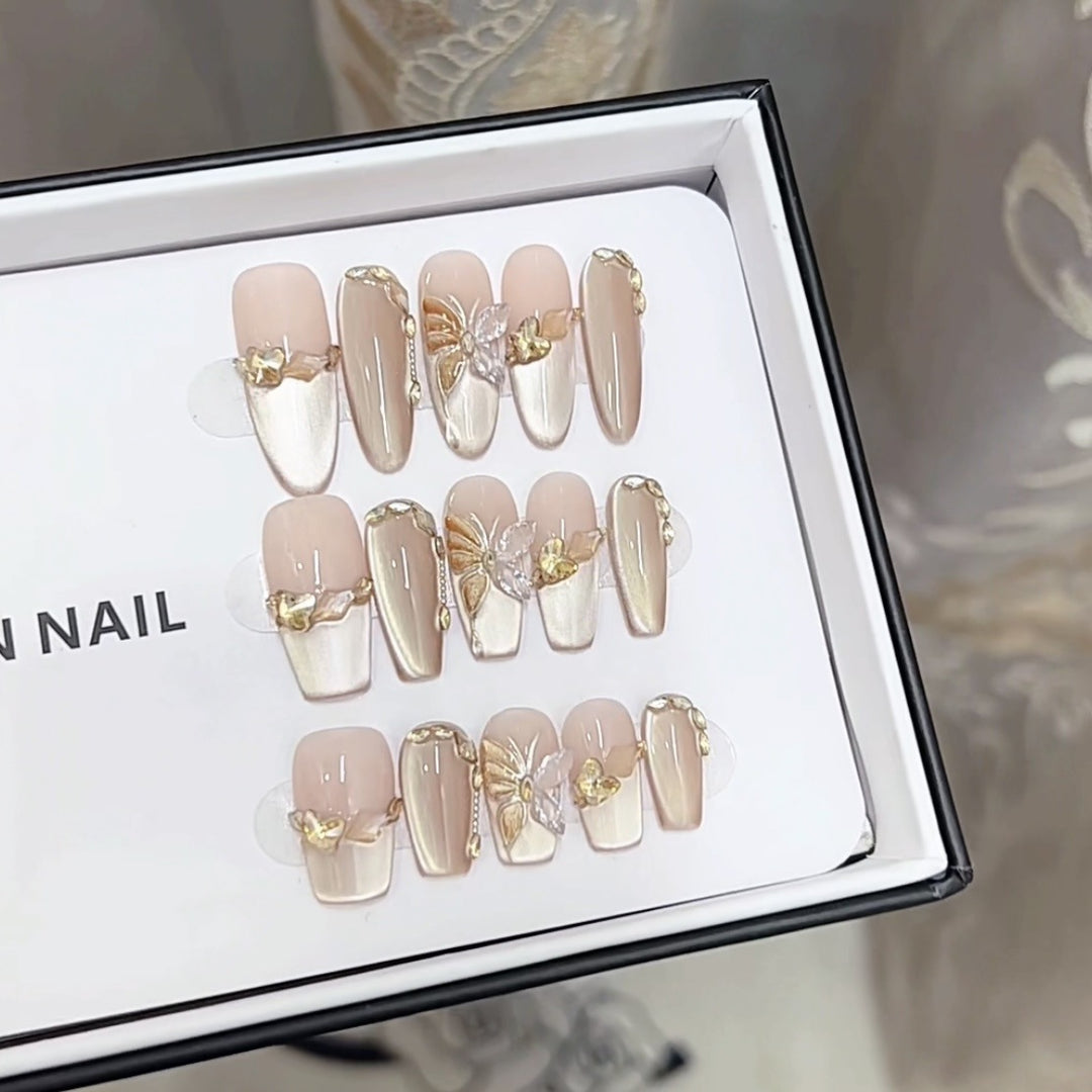 Artistic Floral-Designed Press-On Nails Bowlift