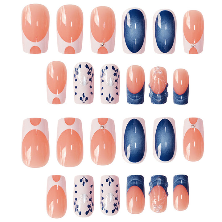 Artistic Decorative Press-On Nail Set Bowlift