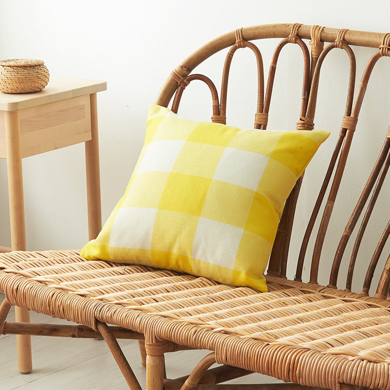 Textured Plaid Decorative Pillow