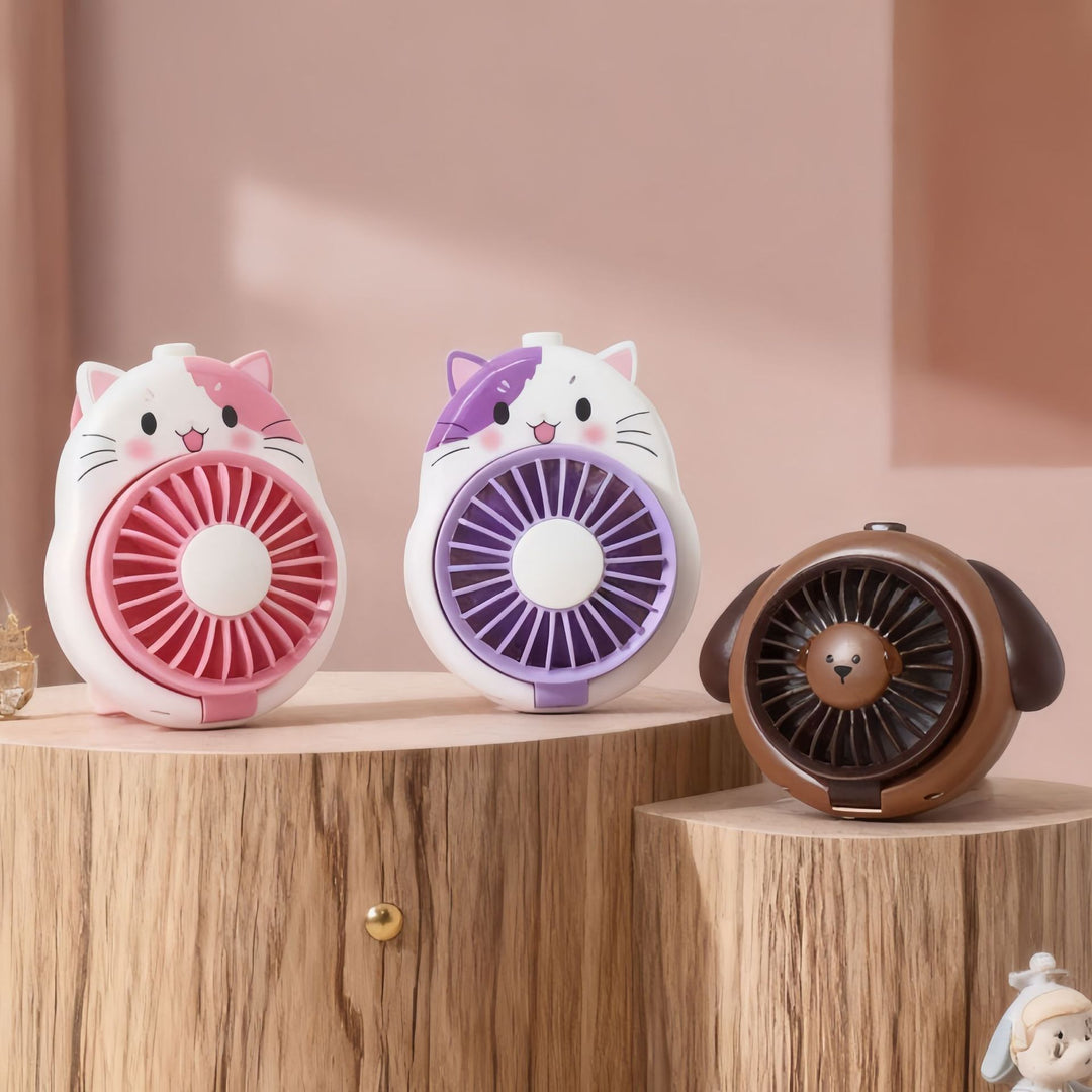 Portable handheld fan with cute dog design Bowlift