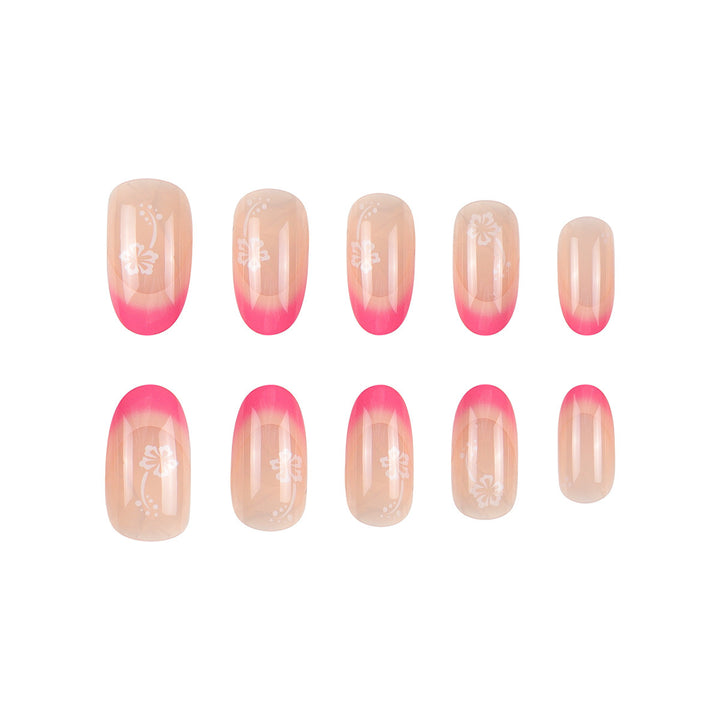 Floral French Tip Press-On Nails Bowlift