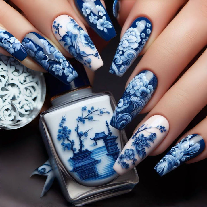 Creative Nail Art Set with Floral Design Bowlift