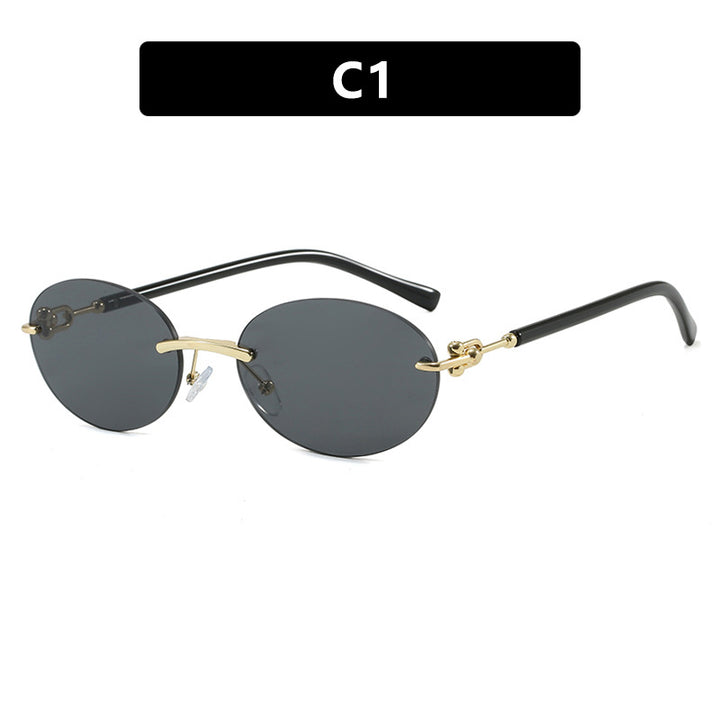 Women oval sunglasses with luxurious metal frame and mirrored lenses Bowlift