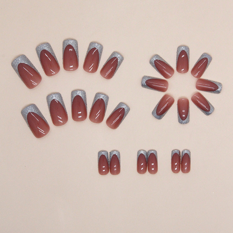 Glittering French Tip Nail Art Bowlift