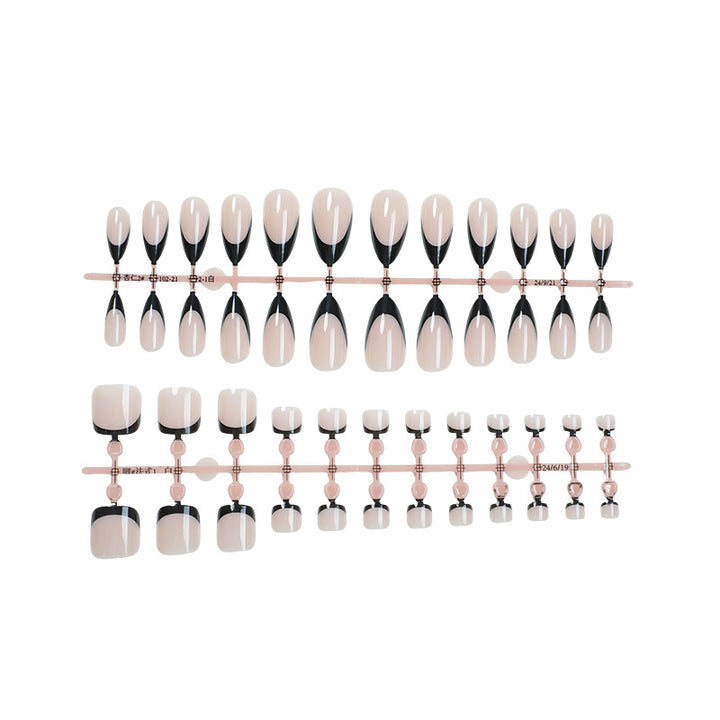 Stylish Press-On Nail Art Set with Elegant Design Bowlift