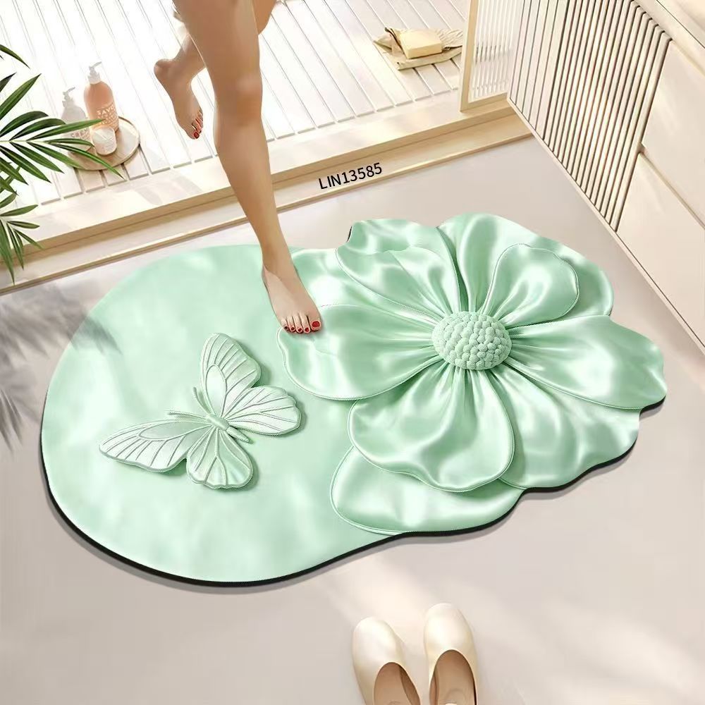 Decorative Floral Bath Mat