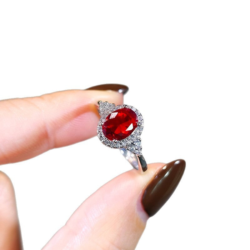 Oval Faceted Gemstone Halo Engagement Ring With Pavé Sterling Band