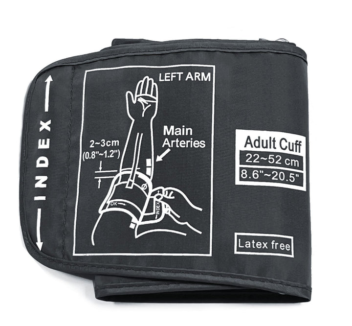 Adjustable adult upper-arm blood pressure cuff with latex free durable nylon sleeve Bowlift
