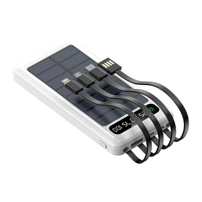 Solar-powered power bank with integrated charging cables Bowlift