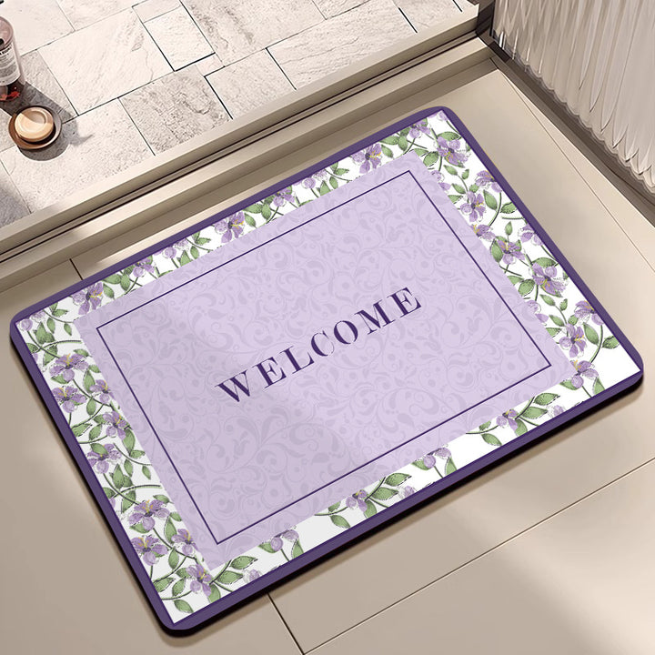 Vintage Floral Pattern Bath Mat Bowlift