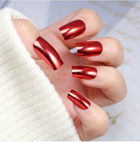 Glossy Metallic Press-On Nail Art Bowlift