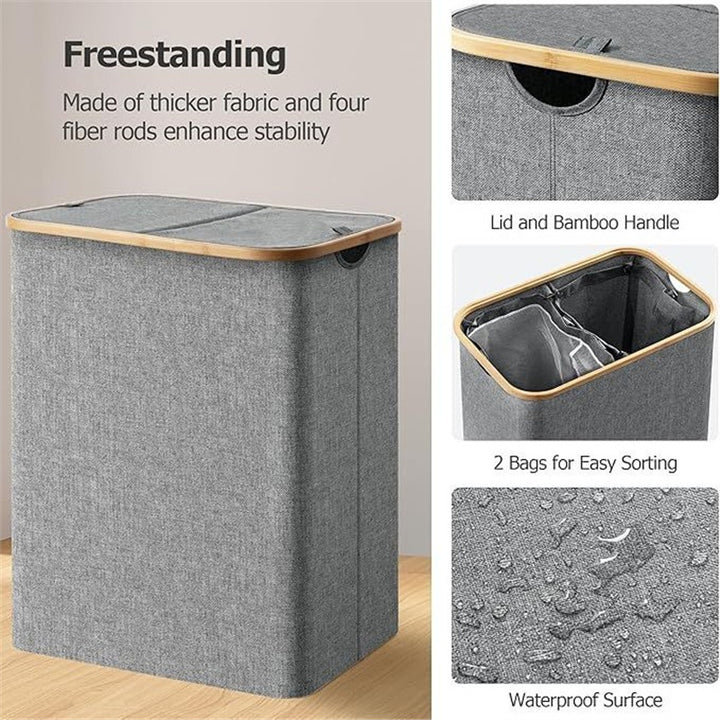 Laundry basket with practical lid and carrying handles Bowlift