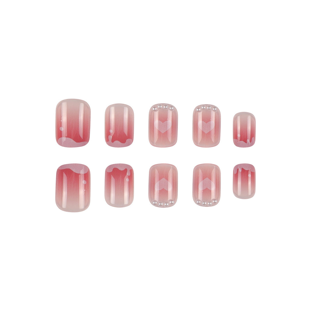 Artistic Heart-Design Press-On Nails Bowlift
