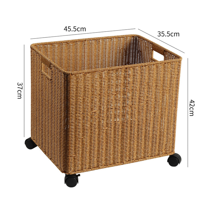 Rolling Woven Storage Basket Bowlift