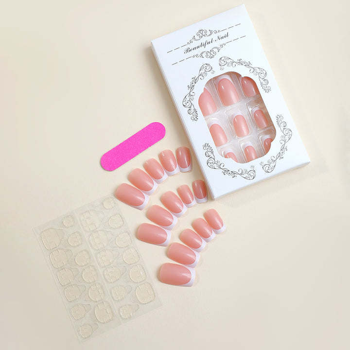 Artificial nail set with high-quality French tips Bowlift