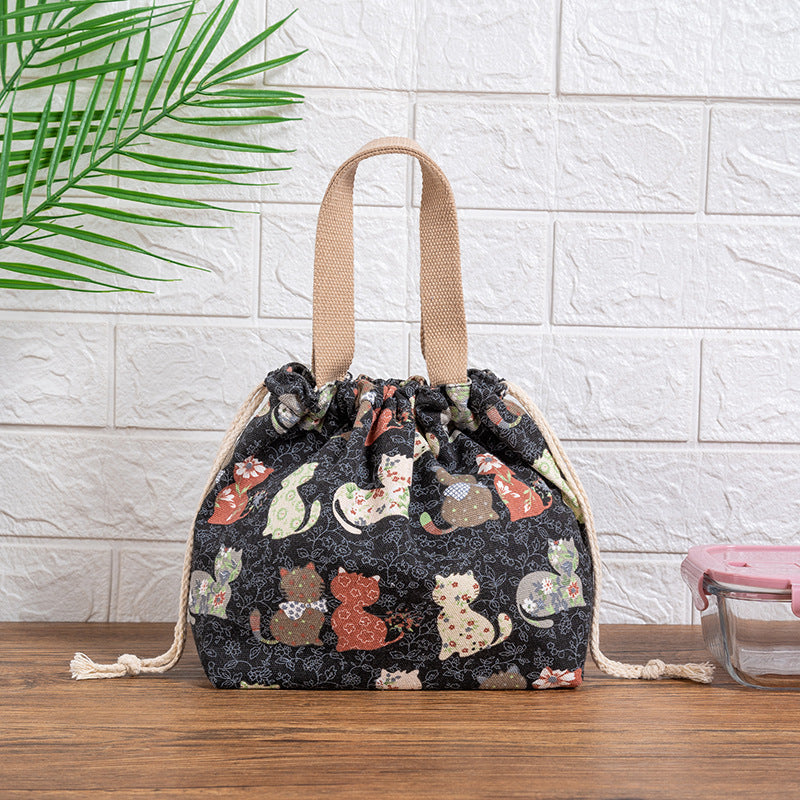 Drawstring Cat-Themed Storage Bag Bowlift