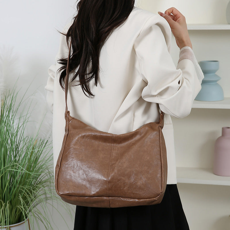 Elegant Leather Shoulder Bag Bowlift