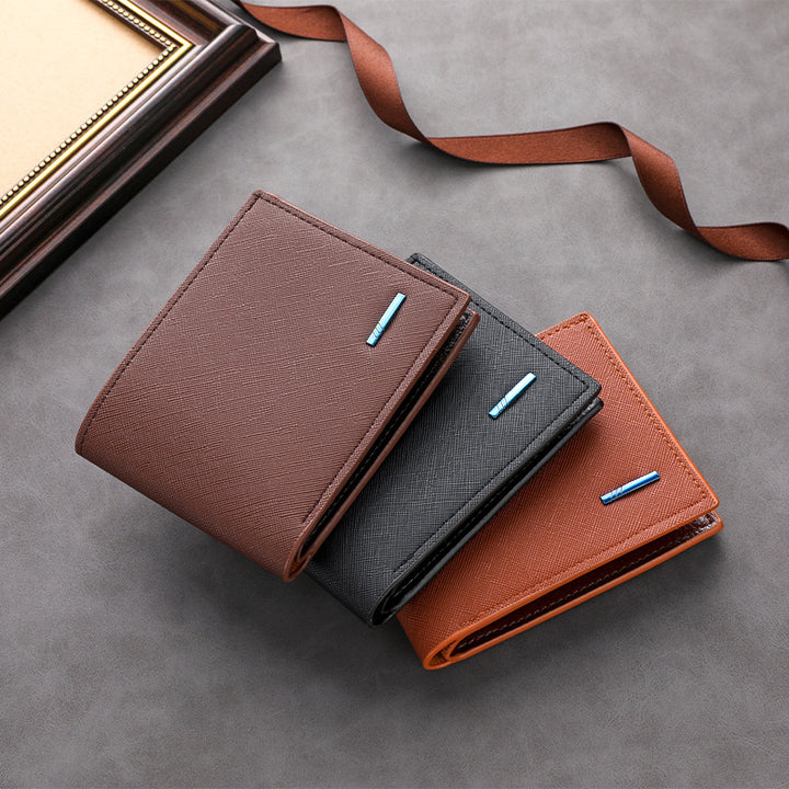 Textured Leather Folded Wallet Bowlift