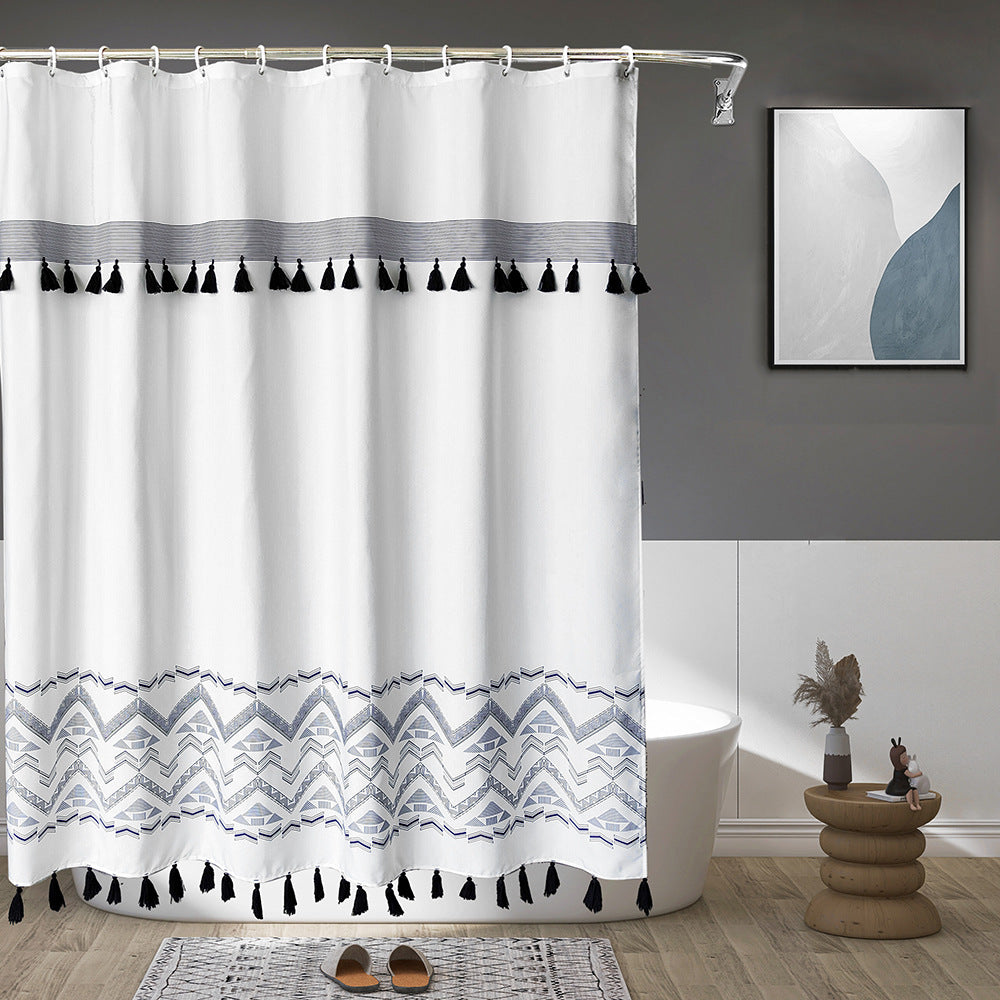 Ethnic Patterned Shower Curtain Bowlift