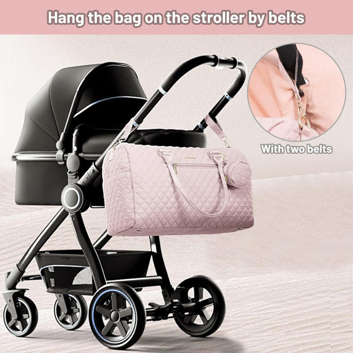 Sophisticated Quilted Travel Tote Set Bowlift