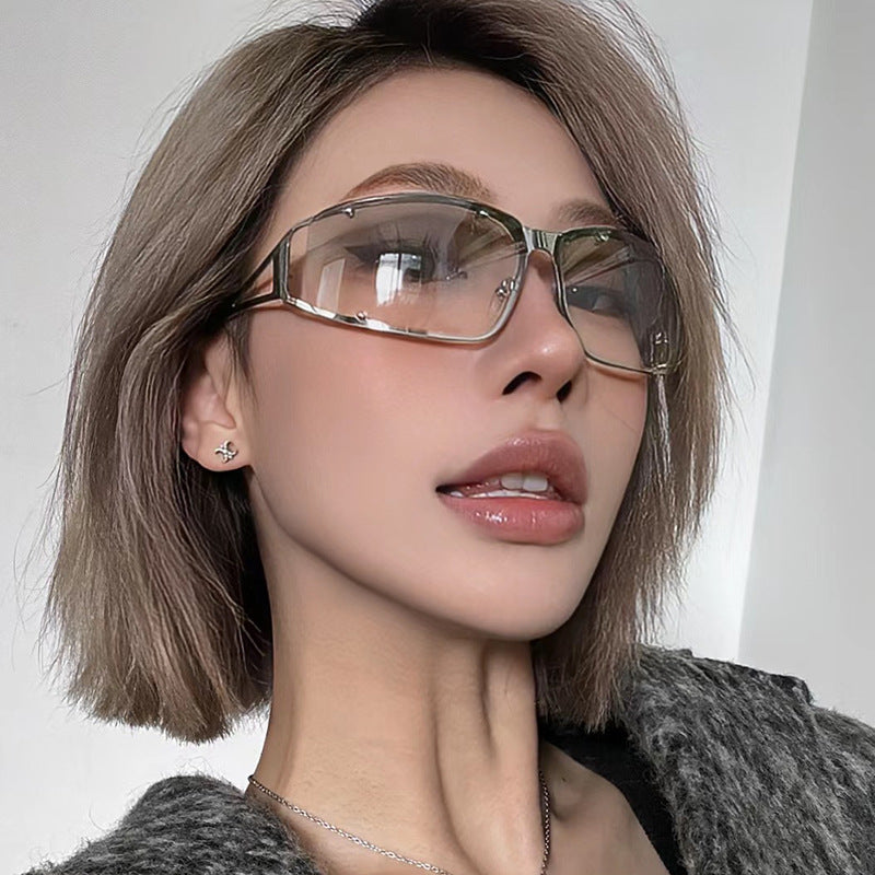 Women's fashionable sunglasses with futuristic design and exquisite metal frame Bowlift