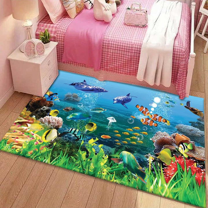 Coral Reef Ocean Scene Rug